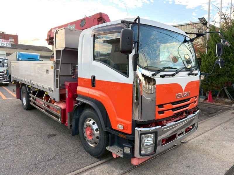 増トン　クレーン付アルミ平ボデー