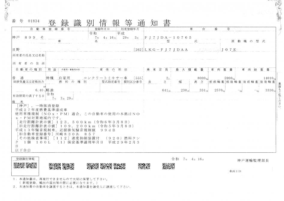 増々トン　３.２m3　ミキサー