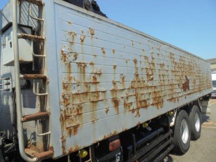 25t仕様　３軸高床　２デフ　ヒアブ付スクラップボデー