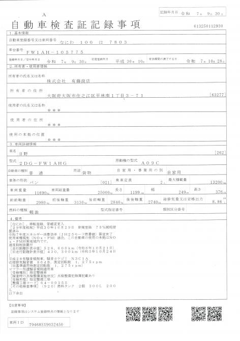 25ｔ仕様　４軸低床　アルミウイング