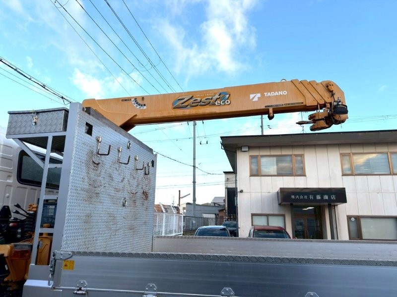 ２５t仕様　３軸高床　クレーン付アルミ平ボデー