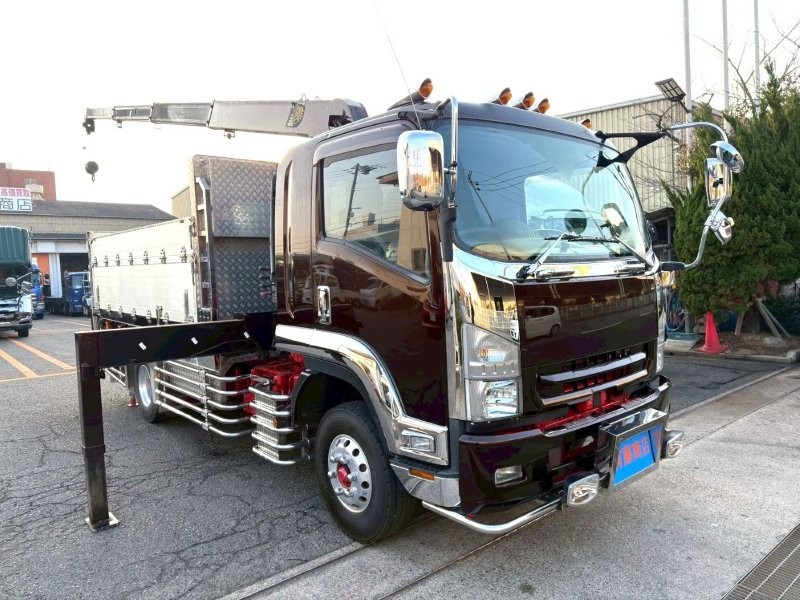 増トン　クレーン付アルミ平ボデー